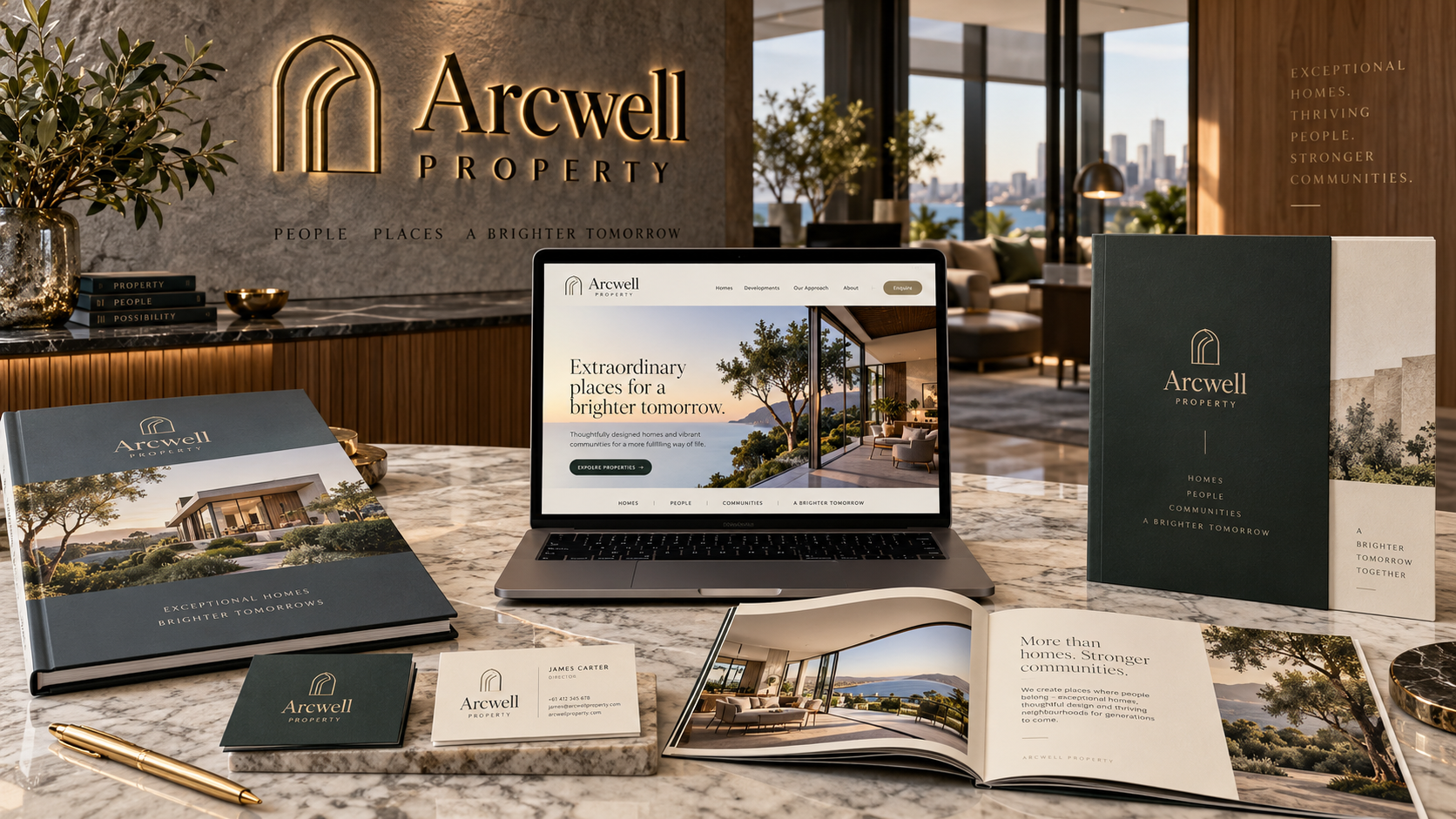 Real estate branding concept with professional property presentation