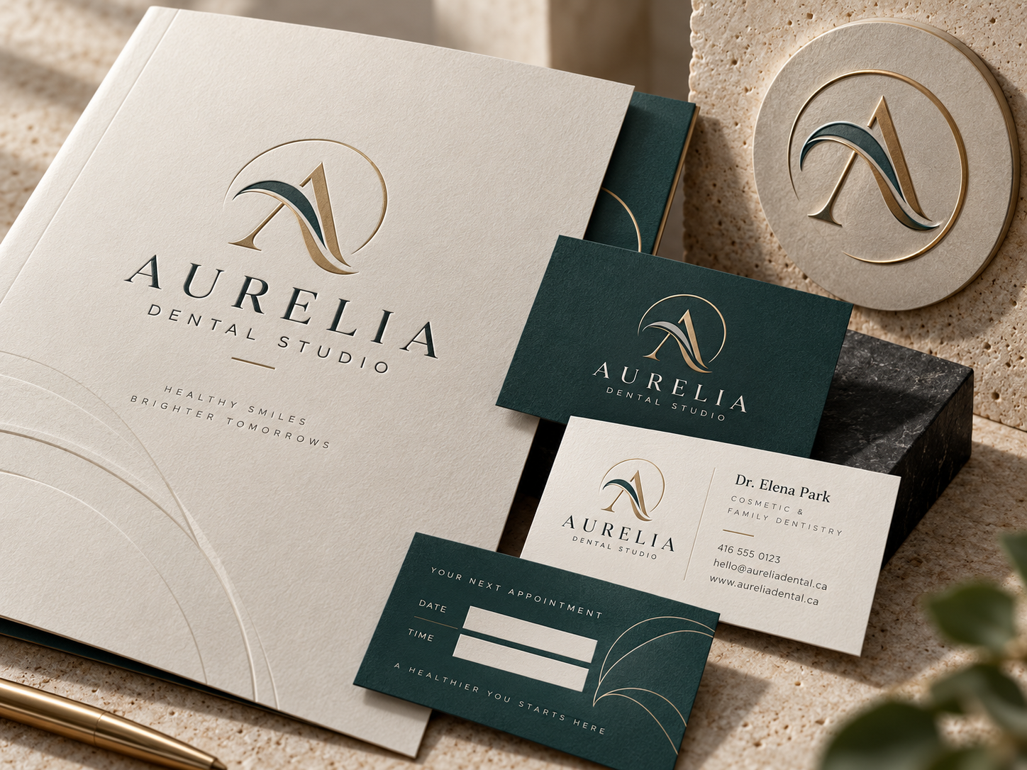 Dental brand stationery and appointment cards
