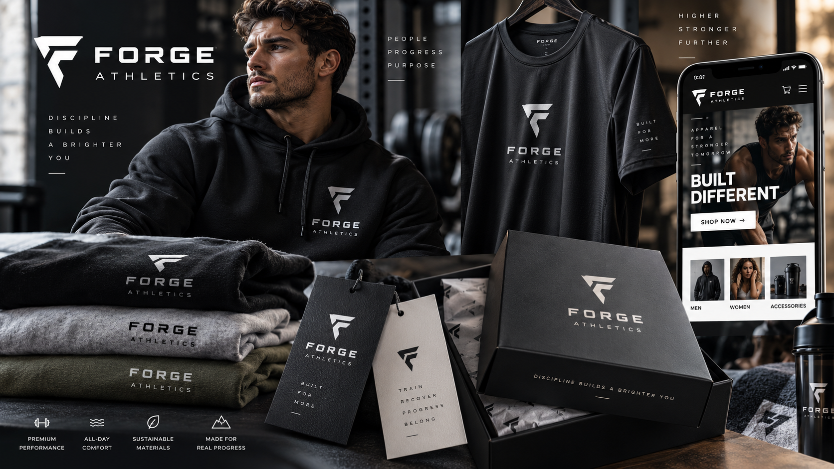 Fitness apparel branding concept