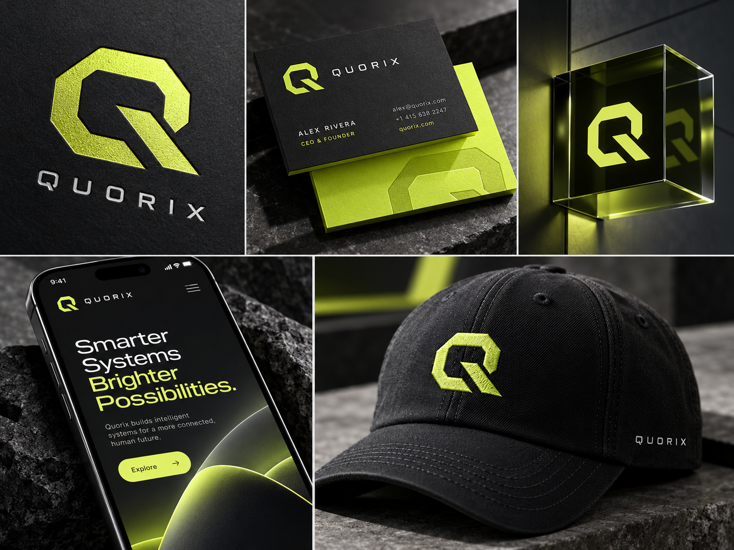 Bold modern identity concept suitable for technical trades